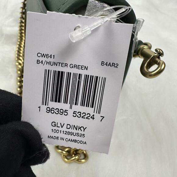 Coach Dinky Shoulder Bag Leather/Hunter Green 2 Strap CW641 NWT + Free Gift Box - Picture 7 of 12
